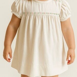 Vintage Dapper-Do Infant Girl White Embroidered Dress